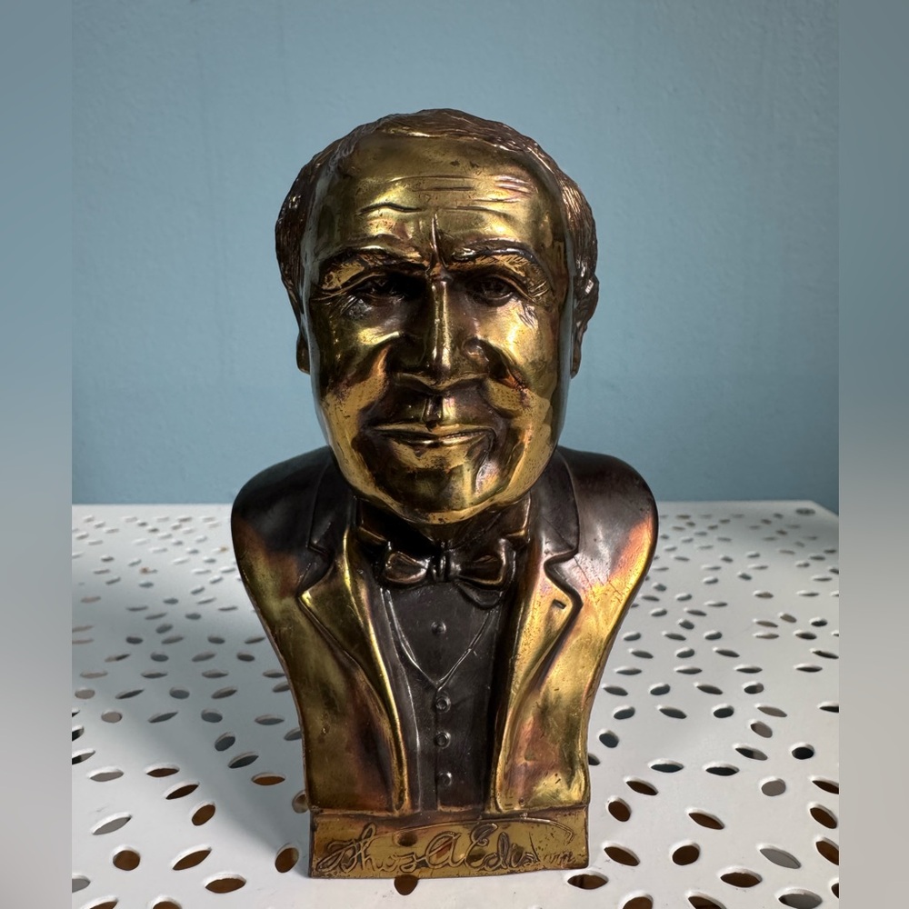 Thomas Edison Brass Bust